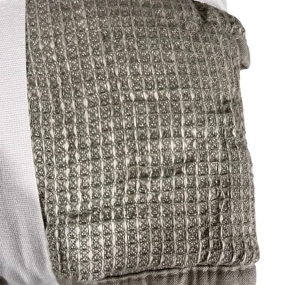 Pottery Barn NEW Set of Two Belgian Flax Linen Waffle Weave Pillow Shams King